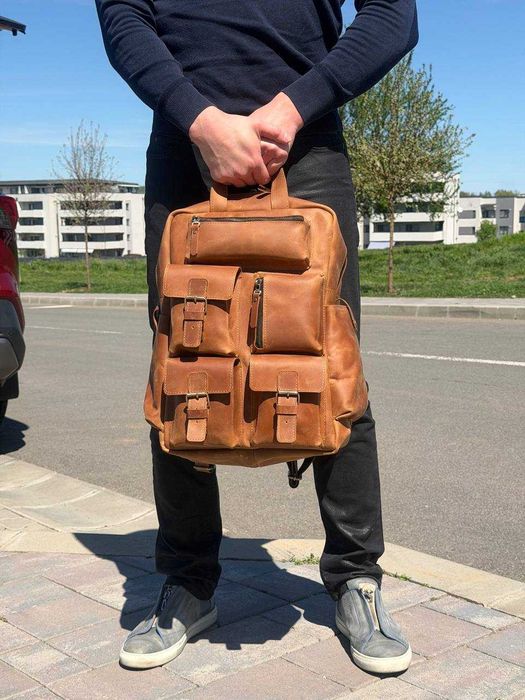 Rucsac din piele naturală. Rucsac pentru laptop. Genuine leather laptop backpack