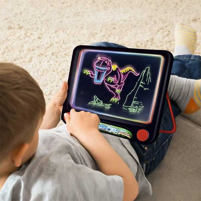 Графичен таблет с 3 неонови двустранни флумастери за рисуване,игра ТОП