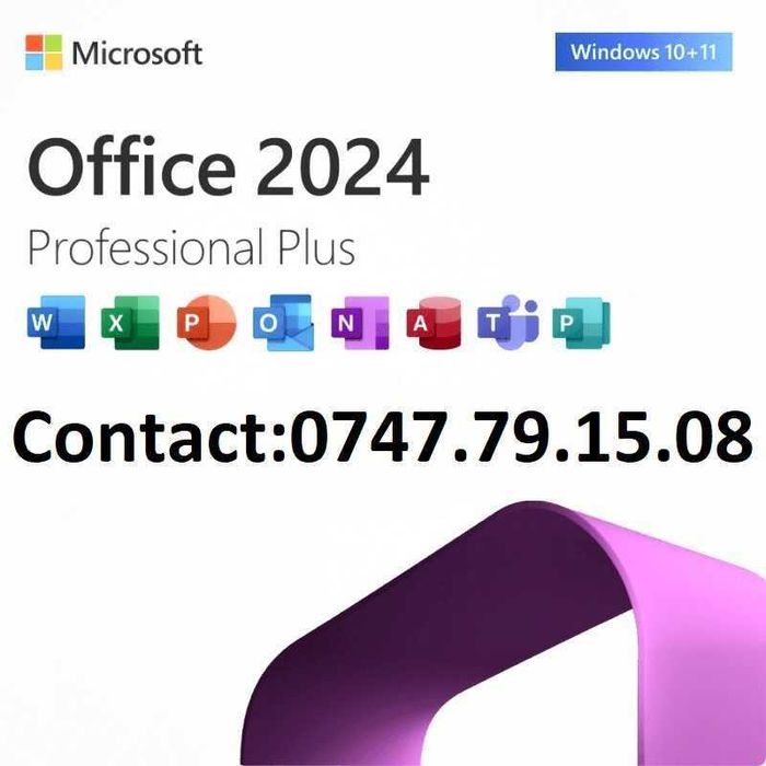 Pachet Microsoft Office 2016 2019 2021 sau 2024 licență lifetime pt PC