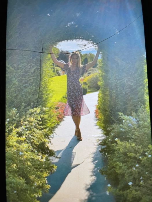 Rochie din matase multicolora