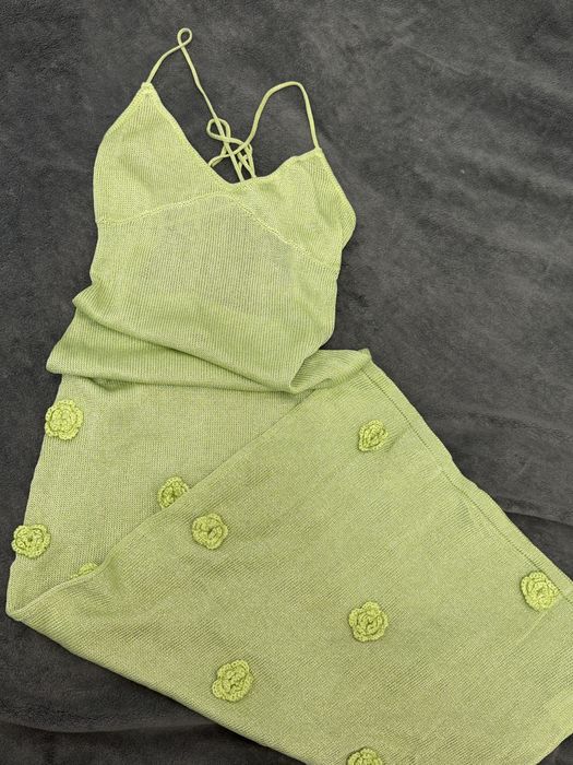 Зеленый вязаный клмплект