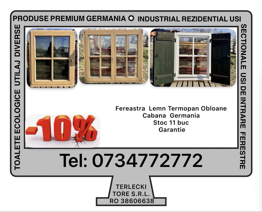 FEREASTRA  LEMN  TERMOPAN  OBLOANE geam  Germania 11  bucati Germania