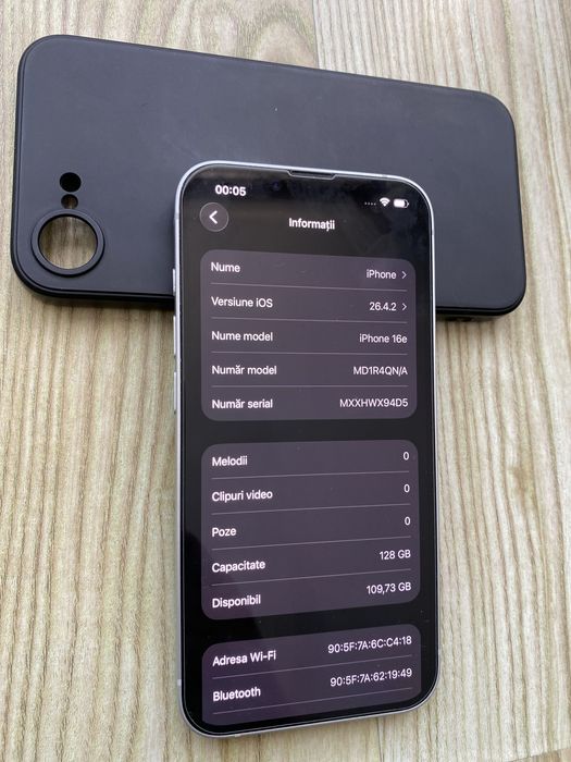 iPhone 16 E , ca NOU , 100% Viata Bateriei