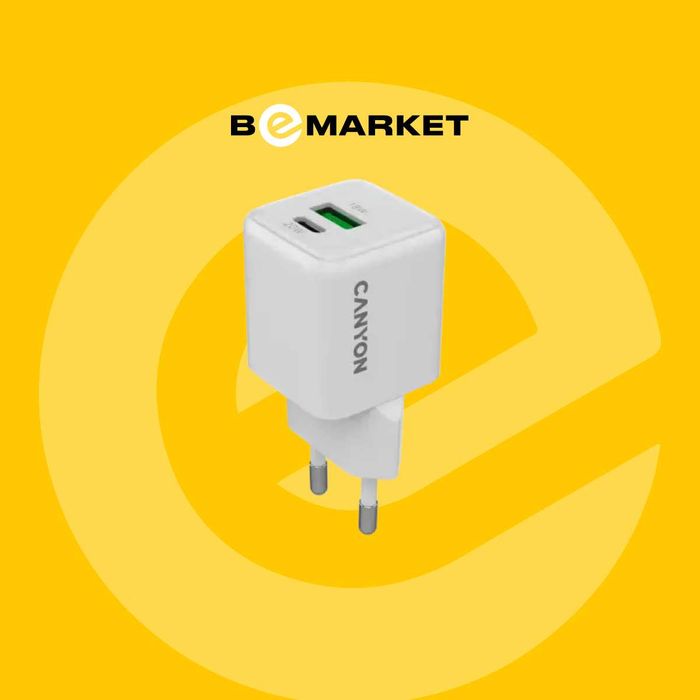 Сетевое зарядное устройство CANYON CU20AC GaN 20W White