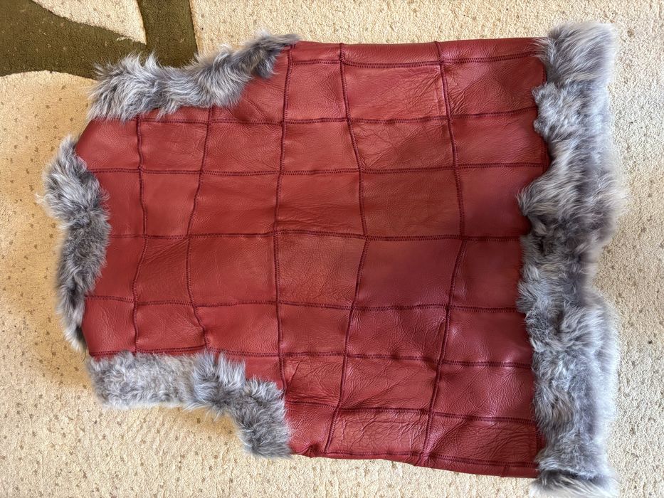 Vestă Cojoc Damă din Piele Naturală și Blană, Mărimea XL