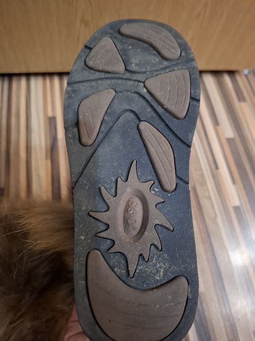 Кожени ботуши с естествен пух