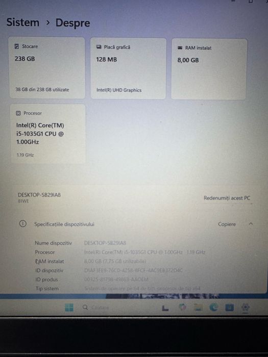 Laptop Lenovo ideapad 3 i5-1035G1