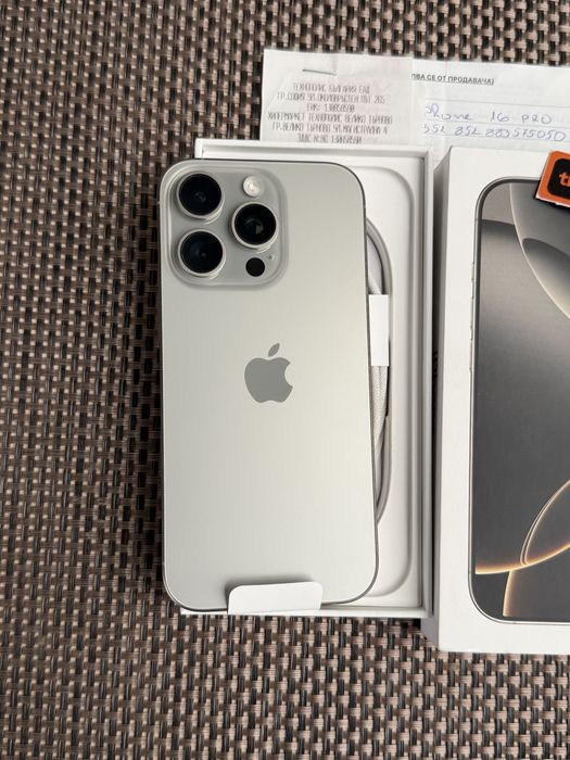 КАТО НОВ!*ЛИЗИНГ* iPhone 16 Pro 128Gb Natural Titanium / 24М ГАРАНЦИЯ