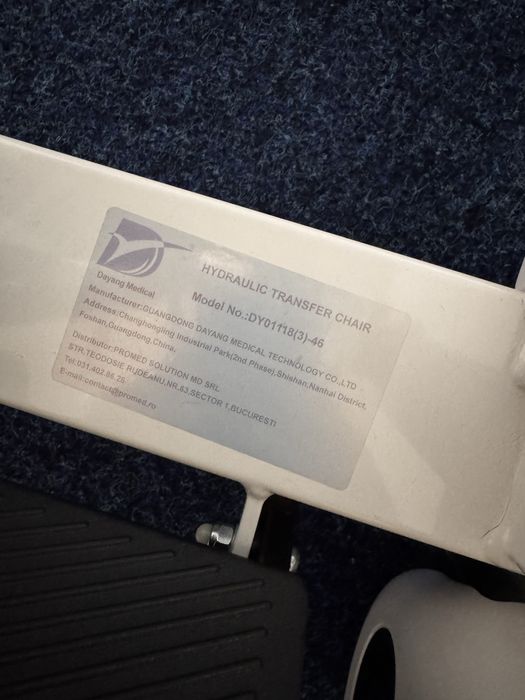 Scaun hidraulic transfer pacienti