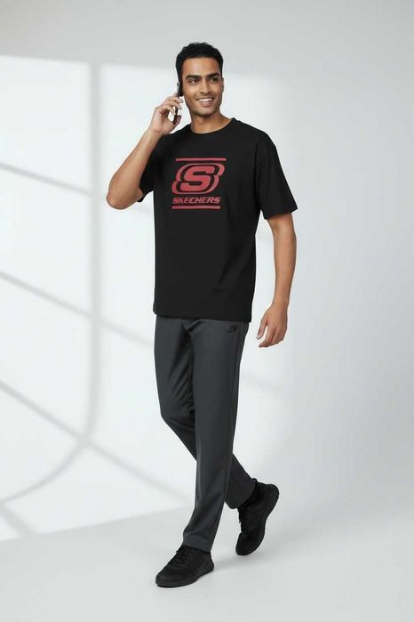 Мъжка тениска, SKECHERS, Loose Fit, Черен