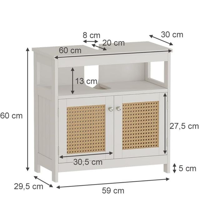 Шкаф за подмивка MDF + ратан 5683
