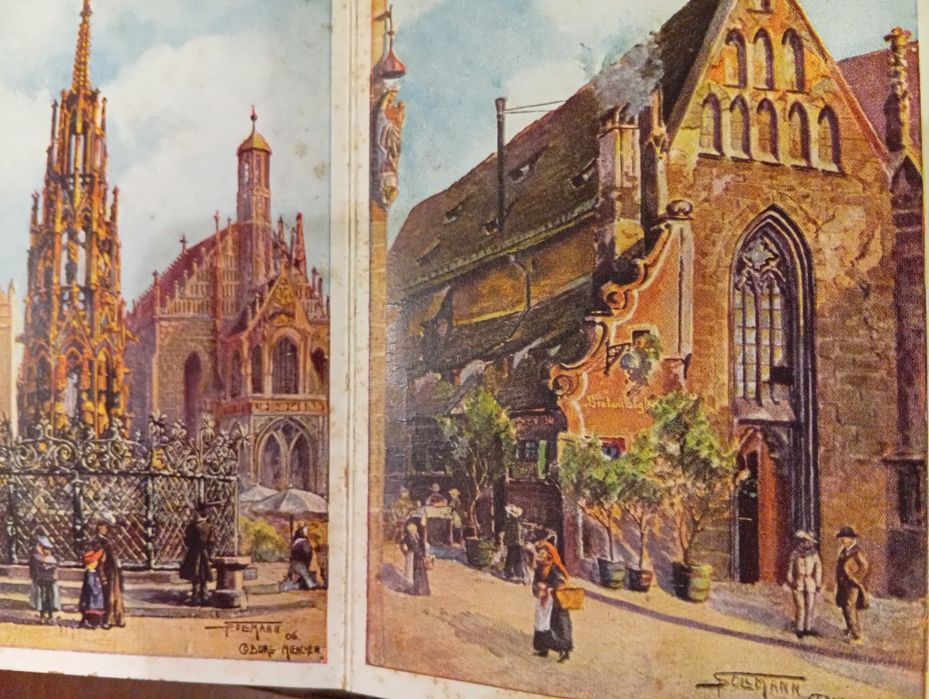 Set rar de 12 Cărți Poștale Vitange Nurnberg -Acuarele Paull Sollmann