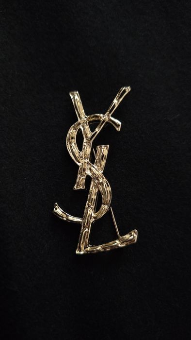 Brosă aurie, 7cm, Yves Saint Laurent