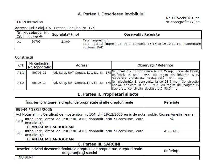 Teren intravilan cu constructii- 2.300 mp – Jac, ideal casă de vacanță