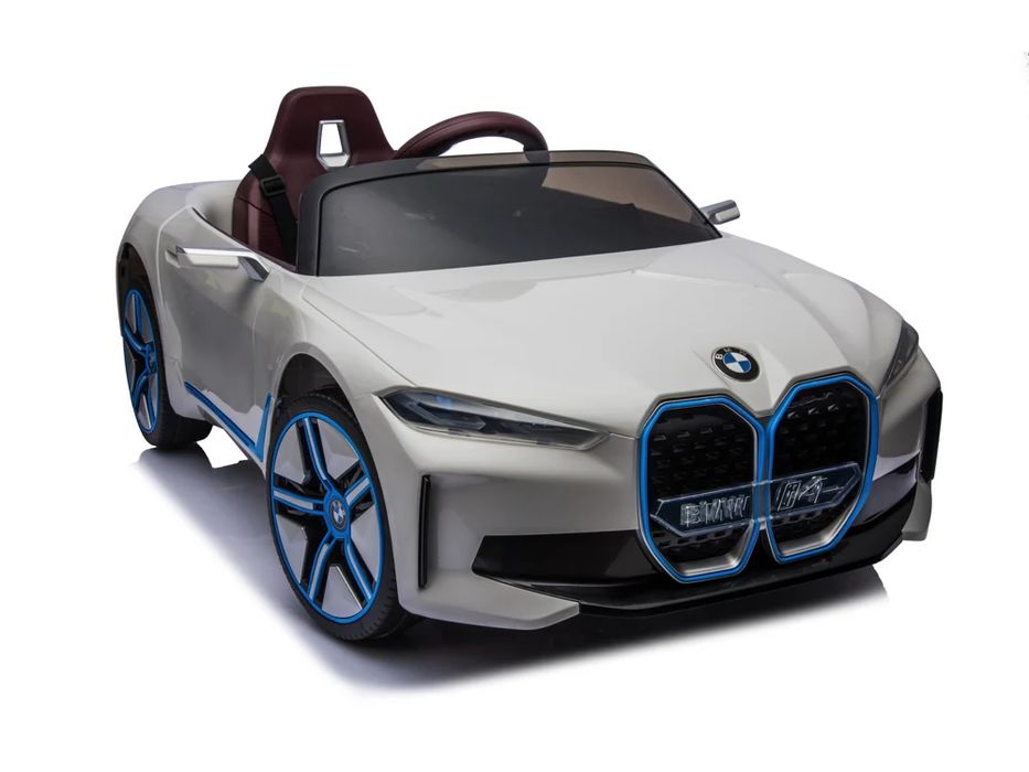 Bmw i4 акумулаторна кола 12v - детска акумулаторна кола, бяла, eva гум