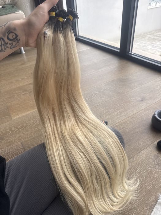 Славянска коса кератинови кичури