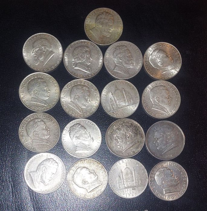 Austria Lot 17 monede de 2 Schillng - Argint