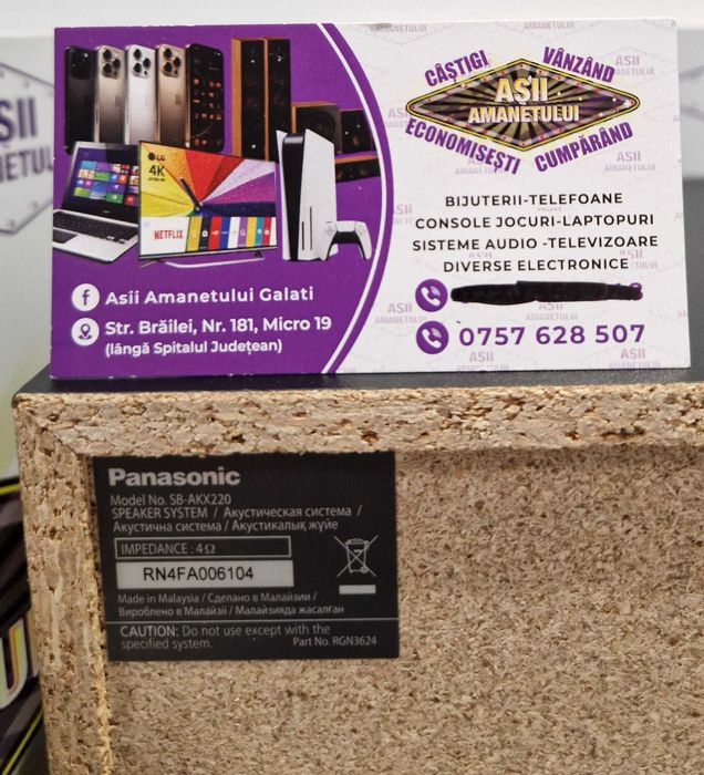 Asii Amanetului - Sistem audio Panasonic SA-AKX320 + Boxe Panasonic SB-AKX220/Bluetooth/USB/CD/Radio FM 450W RMS