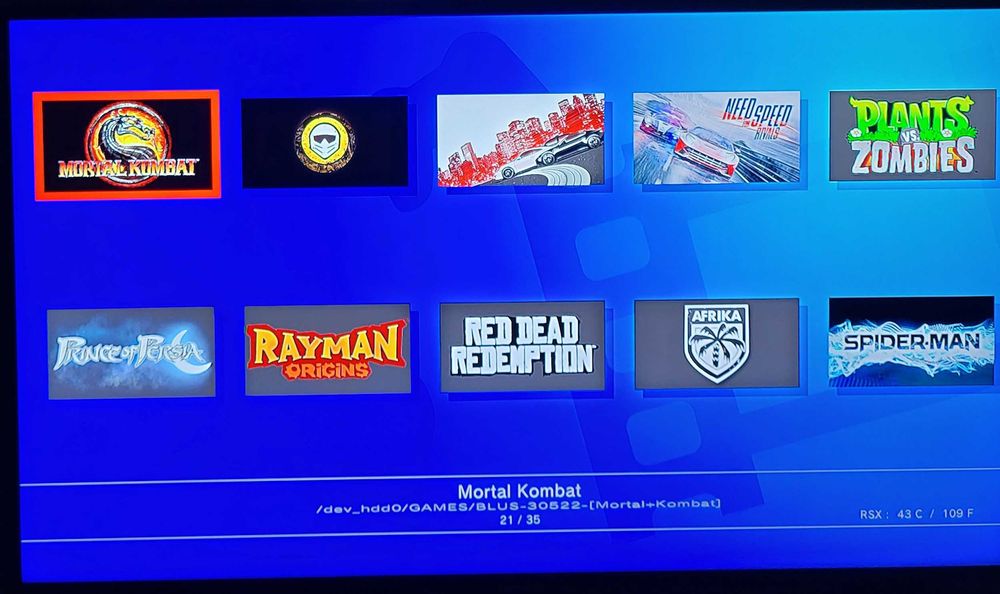 Consola Playstation PS3 super slim modata HEN + 35 jocuri - GTAV , NFS , MK , Minecraft , Fifa , Mafia + Bonus