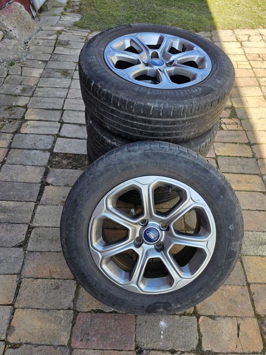 Set Roti Vara cu JANTE ORIGINALE Ford Ecosport din ALIAJ 16 inch + Senzori presiune + Cauciucuri Vara Continental