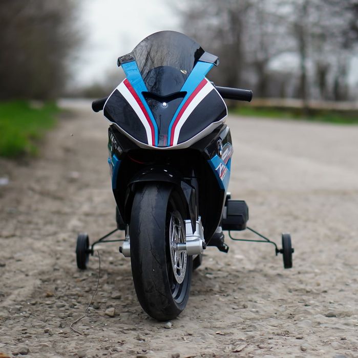 Motocicleta electrica copii BMW HP4 12V 90W, roti EVA, scaun piele,