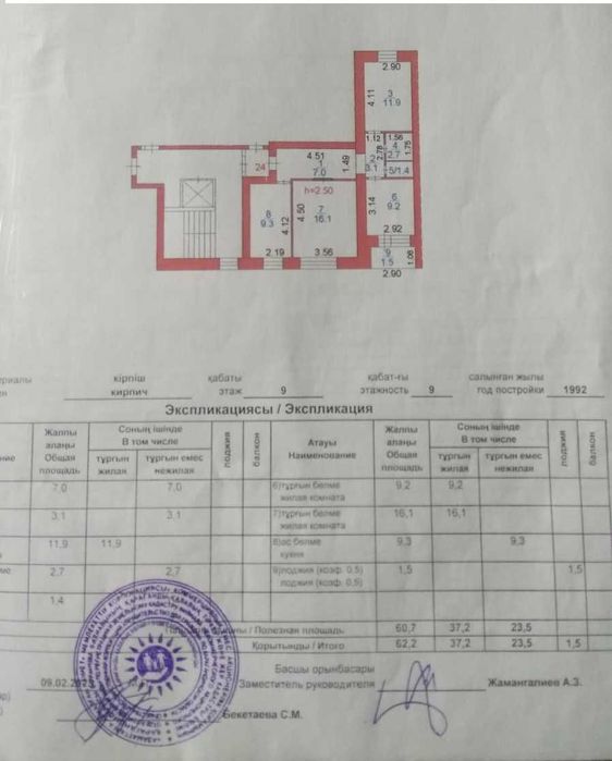 Хозяин продаст 3х комнатную квартиру на Сатыбалдина 7, 1992г.п, 9 этаж
