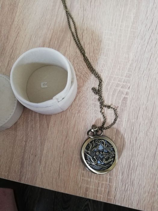 Джобен медальон-часовник с дракон – винтидж стил