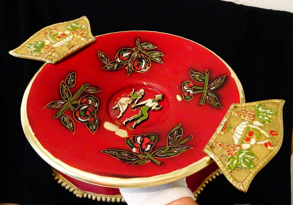 Старинна бронзова фруктиера Израел 38 см.,720 гр.