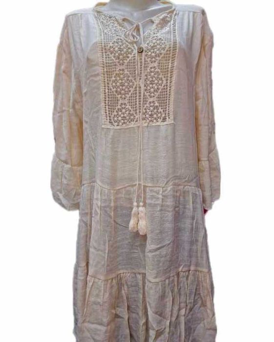 Свежарска плажна туника с пискюли