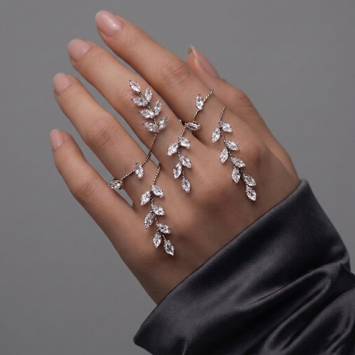 Кольцо «Лист» полная регулируемость размера