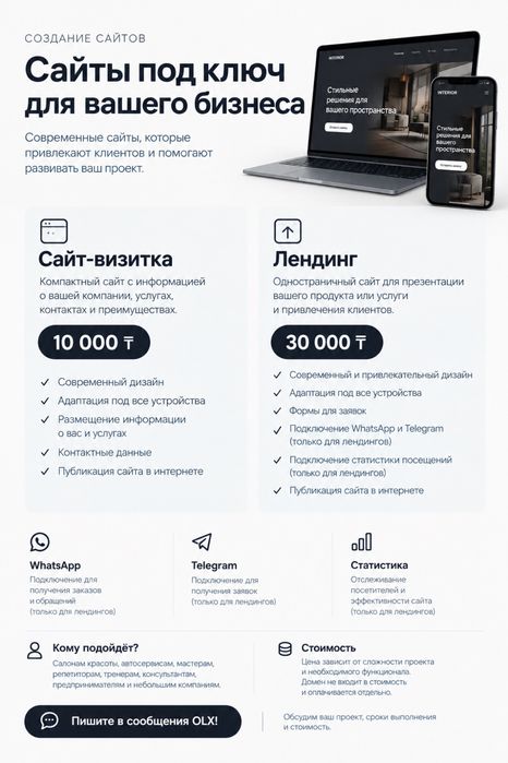 Создам сайт визитку и лендинг