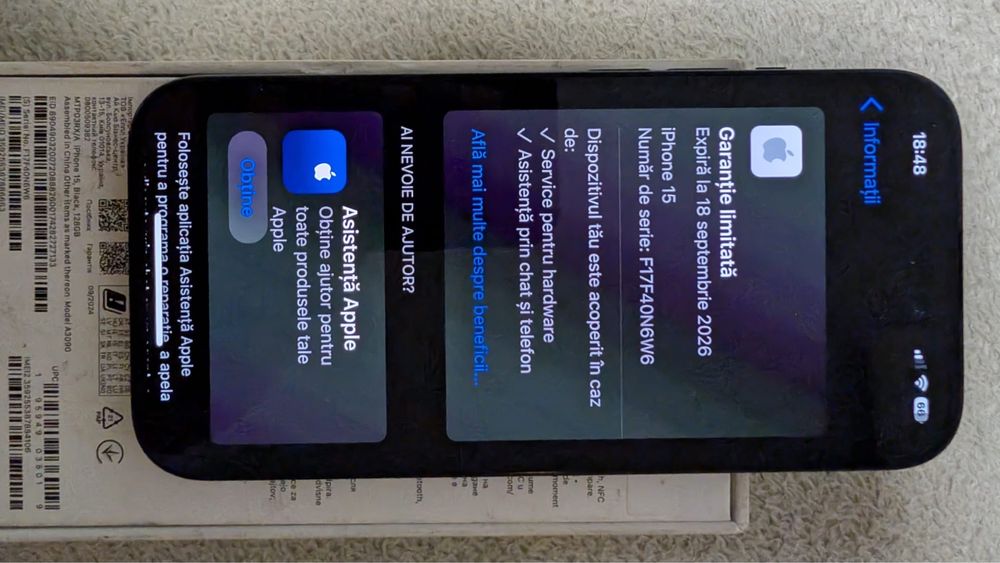 Vand schimb Iphone 15, 92% baterie, garantie 2027, impecabil.