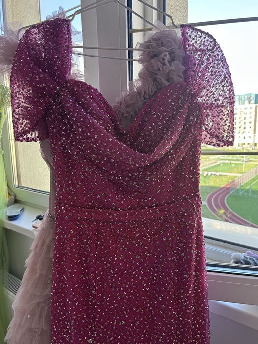 Платье бордовое , вечернее