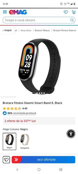 Ceas barata Xiaomi smart band 8 bluetooth.