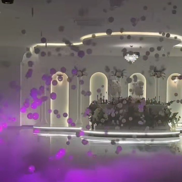 Fum greu,gheață carbonică,artificii vulcan,sori rotitori,baloane fum