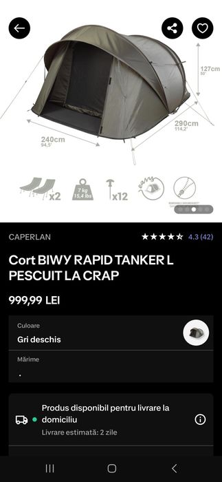 Cort pescuit Rapid Tanker L -/ 2 secunde