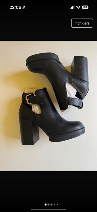 Ghete pana la glezna , imitatie de piele , marimea 36
