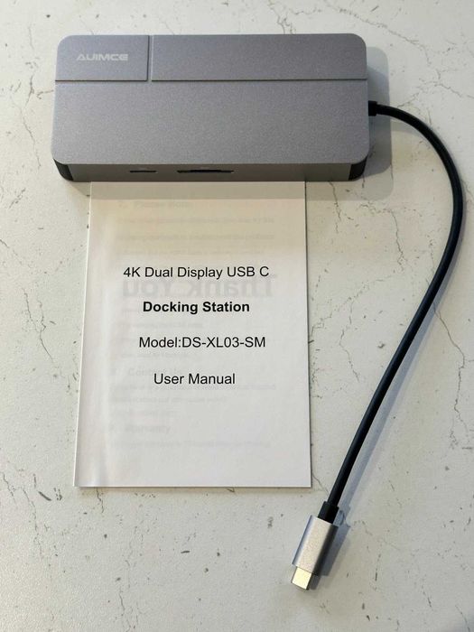 AUIMCE Докинг станция 2х HDMI и USB C порт, до 4K/60Hz, MacOS/Windows