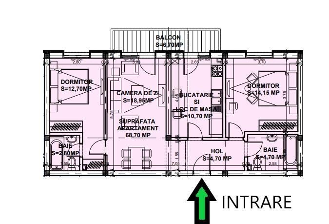 Apartament cu 3 camere si balcon in zona Doamna Stanca din Sibiu