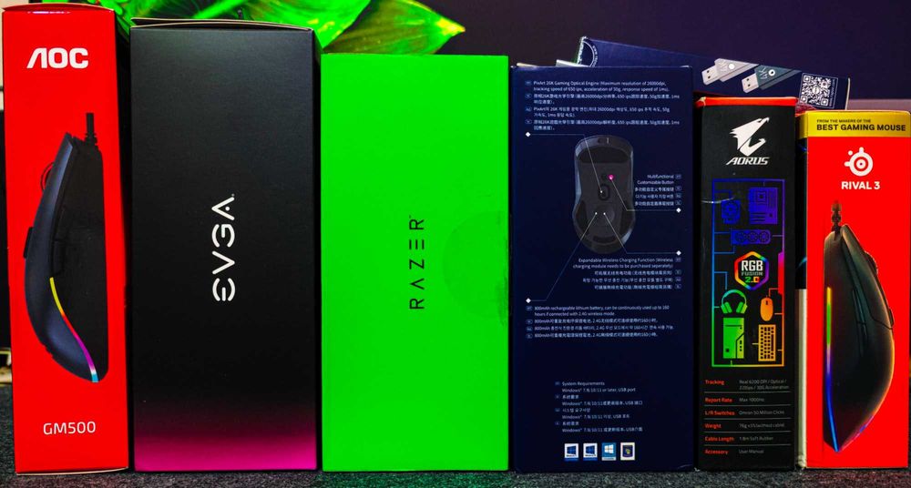 НОВЫЕ! Игровые мышкы Razer,HyperX,Rapoo,EVGA,Aorus SteelSeries AOC