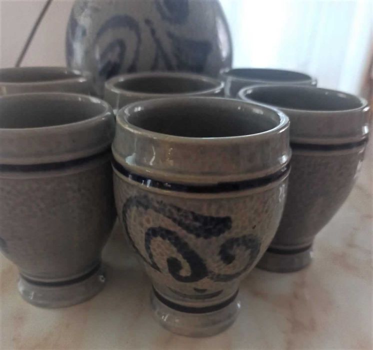 Кана със 6 чаши за вино/чай