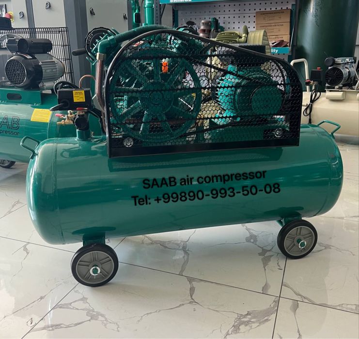 SAAB 100L воздушный поршневой ременли масляний компрессор ГАРАНТИЯЛИ