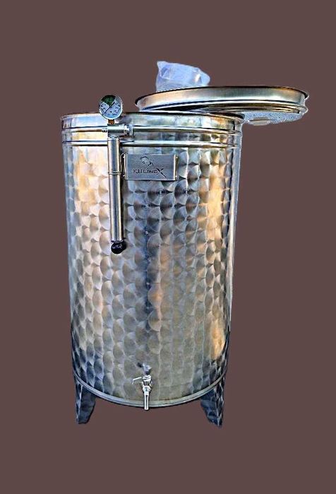 Butoi INOX Alimentar cu capac flotant pentru vin 150 litri