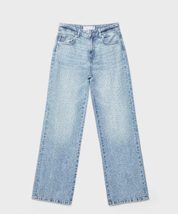 STRADIVARIUS Wide Led Cristal дънки с кристали L-40