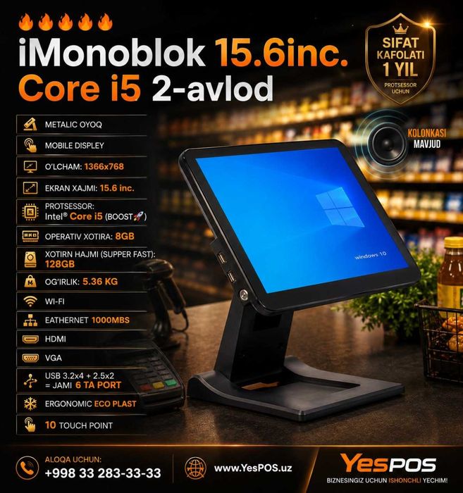 Pos monoblok i7 / i5 programma Sensor Kassa Pos Monoblok Kassa aparat