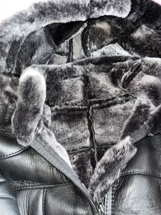 Geaca piele cu blana naturala pentru copii