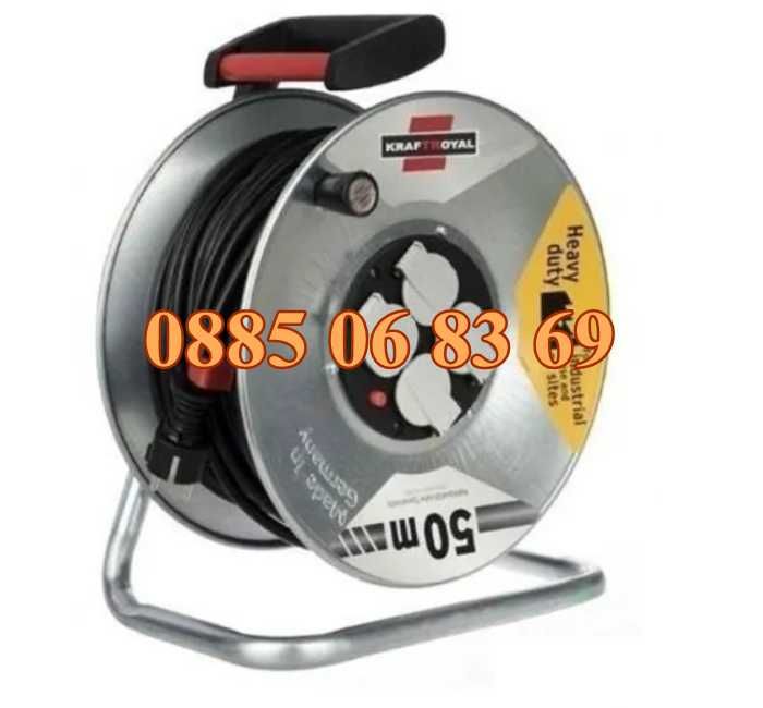 Ел. удължител макара 50 метра с 4 гнезда