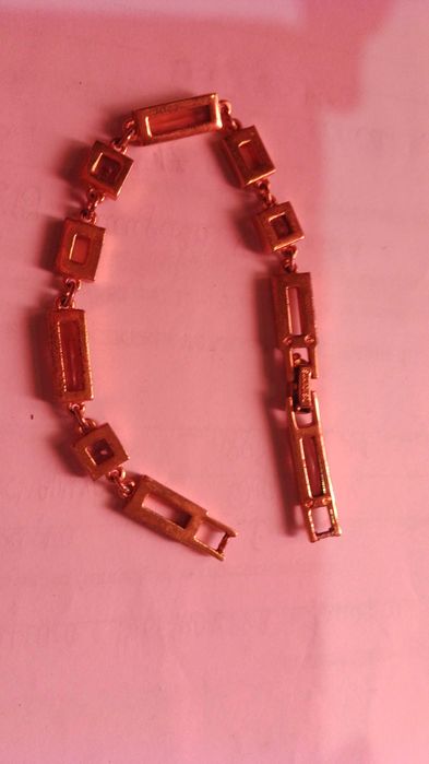 Винтидж дамска оригинална позлатена гривна Swarovski