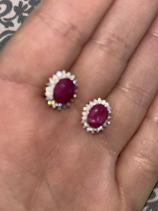 Рубиновые серьги