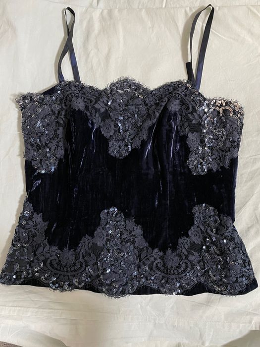 Бюстие тъмно синьо